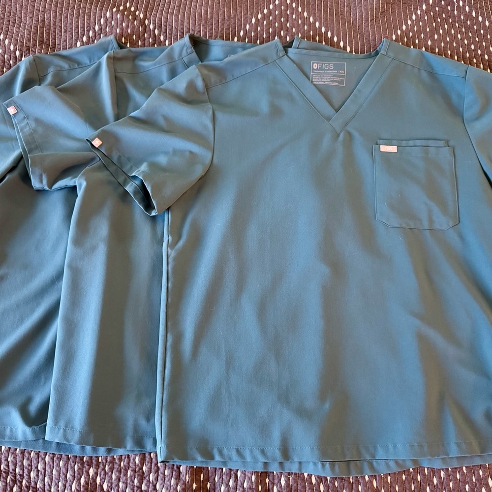 Figs Leon Caribbean Blue Scrub Tops XXL (3)